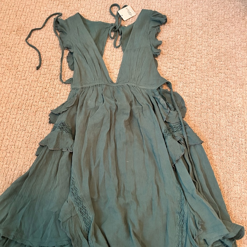 Free People Teal Mini Dress
